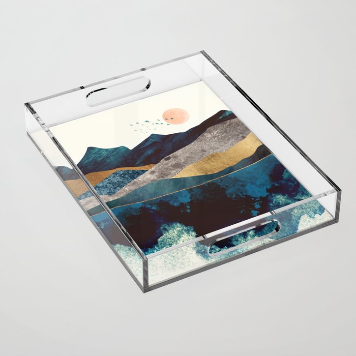 Blue Mountain Reflection Acrylic Tray Gallery Image 1