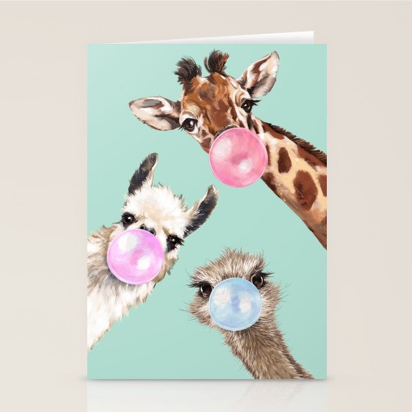 Bubble Gum Gang in Green Stationery Card Gallery Image 1