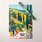 Matisse Painting Mediterranean House with Vibrant Colors and Serene Landscape Wrapping Paper Gallery Image 1
