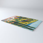 Matisse Painting Mediterranean House with Vibrant Colors and Serene Landscape Rug Gallery Image 3