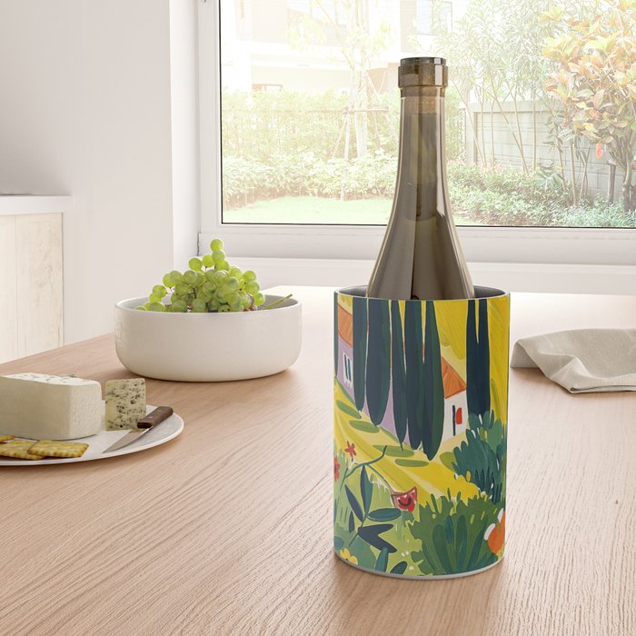 Matisse Painting Mediterranean House with Vibrant Colors and Serene Landscape Wine Chiller Gallery Image 4