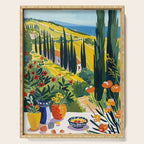 Matisse Painting Mediterranean House with Vibrant Colors and Serene Landscape Serving Tray Gallery Image 1