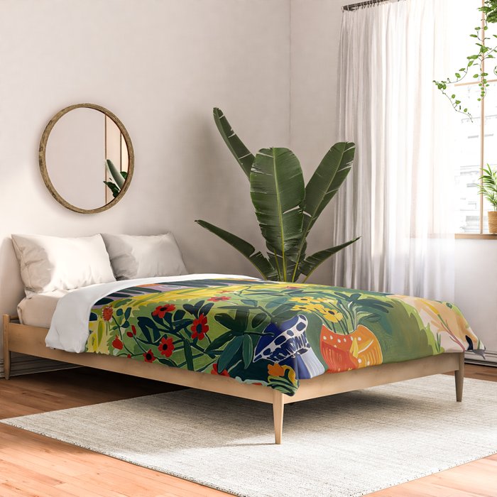 Matisse Painting Mediterranean House with Vibrant Colors and Serene Landscape Comforter Gallery Image 2