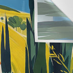 Matisse Painting Mediterranean House with Vibrant Colors and Serene Landscape Wall Tapestry Gallery Image 3