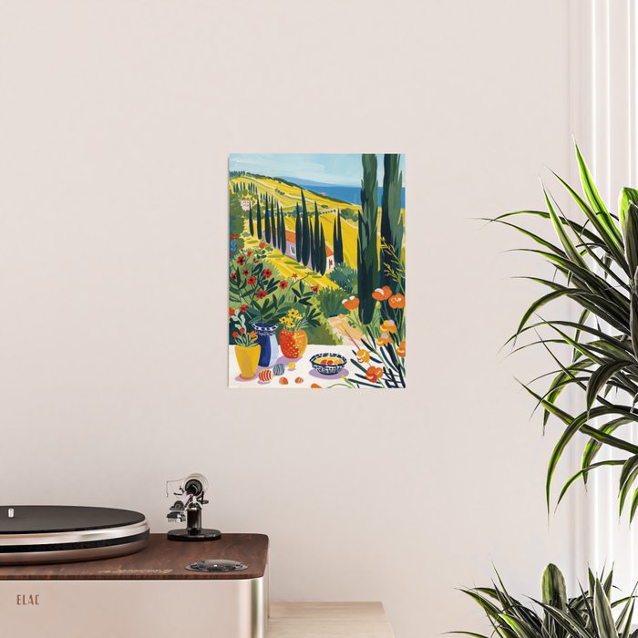 Matisse Painting Mediterranean House with Vibrant Colors and Serene Landscape Poster Gallery Image 2