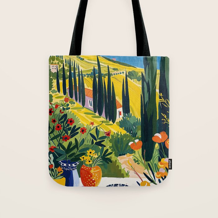 Matisse Painting Mediterranean House with Vibrant Colors and Serene Landscape Tote Bag Gallery Image 1