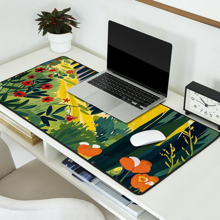 Matisse Painting Mediterranean House with Vibrant Colors and Serene Landscape Desk Mat Gallery Image 2