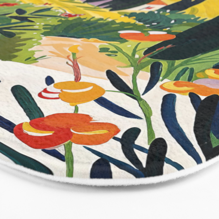 Matisse Painting Mediterranean House with Vibrant Colors and Serene Landscape Bath Mat Gallery Image 3