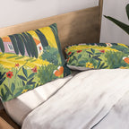 Matisse Painting Mediterranean House with Vibrant Colors and Serene Landscape Pillow Sham Gallery Image 2