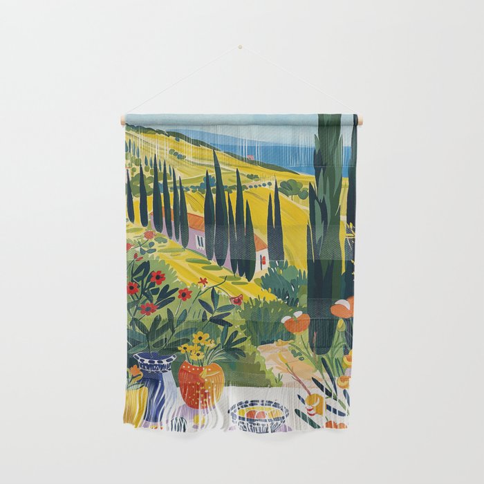 Matisse Painting Mediterranean House with Vibrant Colors and Serene Landscape Wall Hanging Gallery Image 1