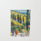 Matisse Painting Mediterranean House with Vibrant Colors and Serene Landscape Wall Hanging Gallery Image 1