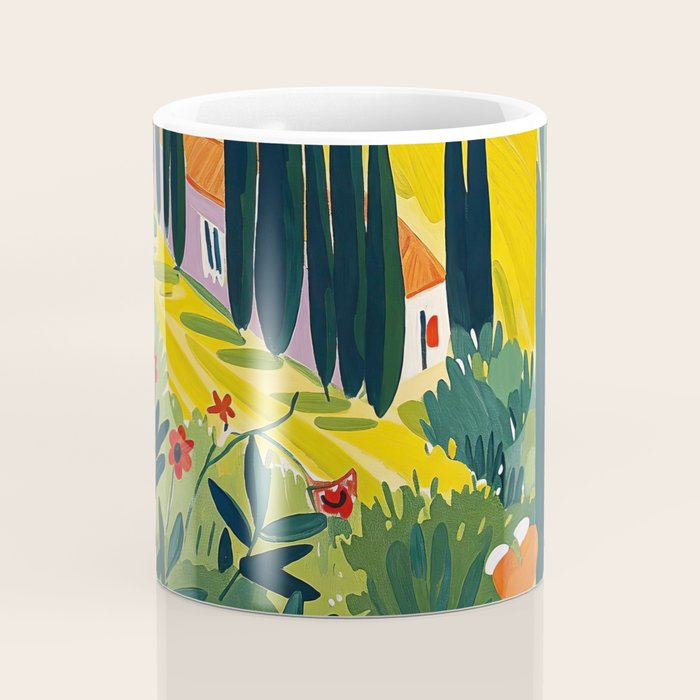 Matisse Painting Mediterranean House with Vibrant Colors and Serene Landscape Coffee Mug Gallery Image 4