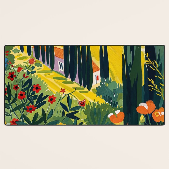 Matisse Painting Mediterranean House with Vibrant Colors and Serene Landscape Desk Mat Gallery Image 3