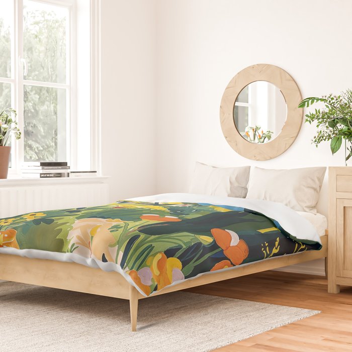 Matisse Painting Mediterranean House with Vibrant Colors and Serene Landscape Duvet Cover Gallery Image 2