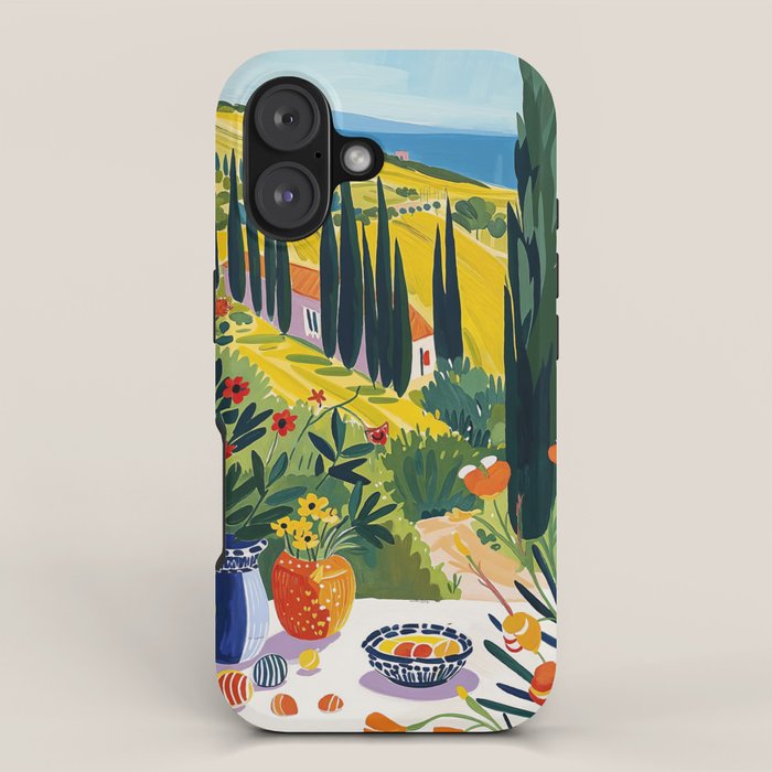 Matisse Painting Mediterranean House with Vibrant Colors and Serene Landscape iPhone Case Gallery Image 1