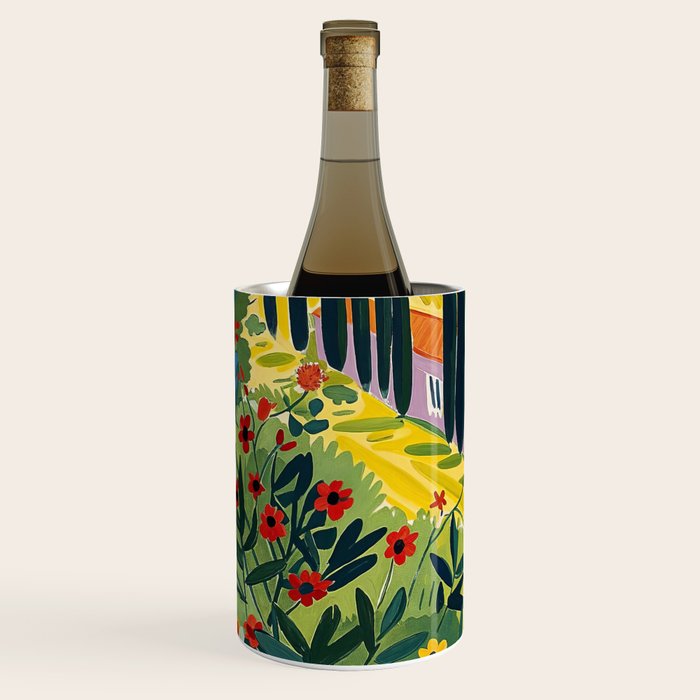 Matisse Painting Mediterranean House with Vibrant Colors and Serene Landscape Wine Chiller Gallery Image 2