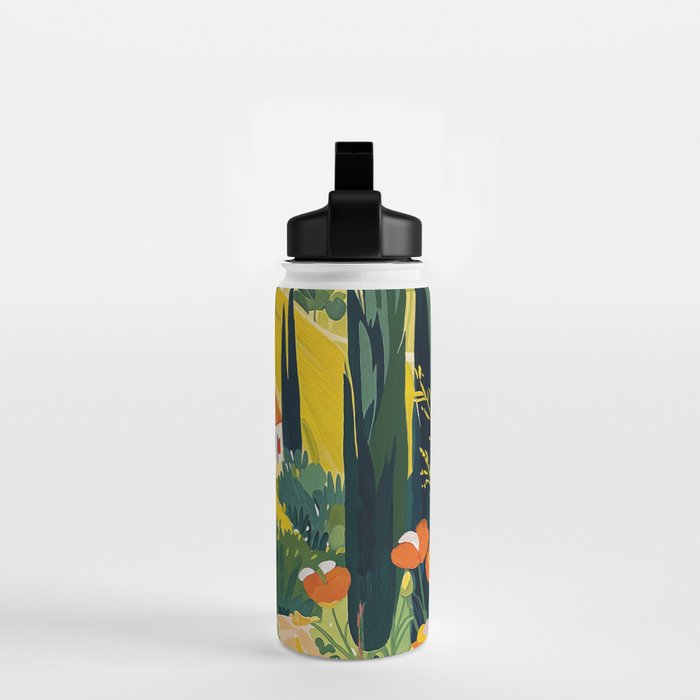 Matisse Painting Mediterranean House with Vibrant Colors and Serene Landscape Water Bottle Gallery Image 2