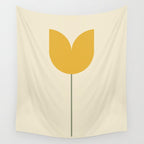 Vintage Tulip Minimalism - Yellow Wall Tapestry Gallery Image 4