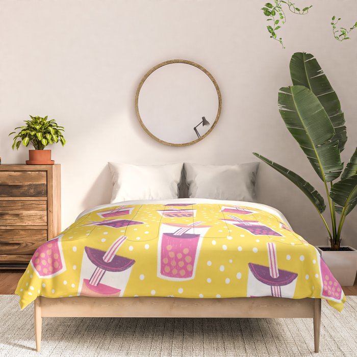 Bubble Tea Boba Pattern Comforter Gallery Image 3