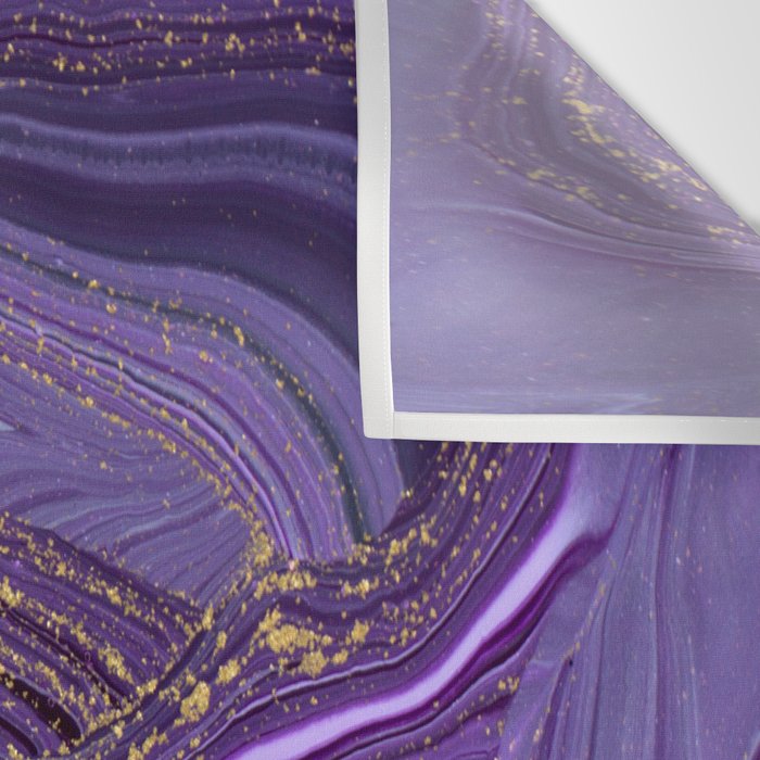 Purple Marble Glitter Gold Fluid Painting Pouring Jupiter Surface Glamorous Shiny Metallic Accents Wall Tapestry Gallery Image 3