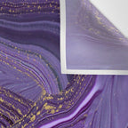 Purple Marble Glitter Gold Fluid Painting Pouring Jupiter Surface Glamorous Shiny Metallic Accents Wall Tapestry Gallery Image 3