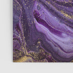 Purple Marble Glitter Gold Fluid Painting Pouring Jupiter Surface Glamorous Shiny Metallic Accents Poster Gallery Image 3