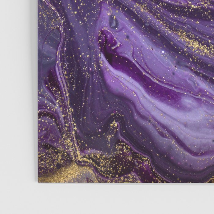 Purple Marble Glitter Gold Fluid Painting Pouring Jupiter Surface Glamorous Shiny Metallic Accents Poster Gallery Image 3