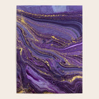 Purple Marble Glitter Gold Fluid Painting Pouring Jupiter Surface Glamorous Shiny Metallic Accents Poster Gallery Image 4