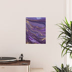 Purple Marble Glitter Gold Fluid Painting Pouring Jupiter Surface Glamorous Shiny Metallic Accents Poster Gallery Image 2