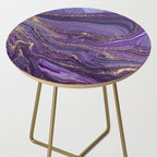 Purple Marble Glitter Gold Fluid Painting Pouring Jupiter Surface Glamorous Shiny Metallic Accents Side Table Gallery Image 2