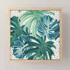 Tropical Palms, Green and Blue, Abstract Mini Art Print Gallery Image 1