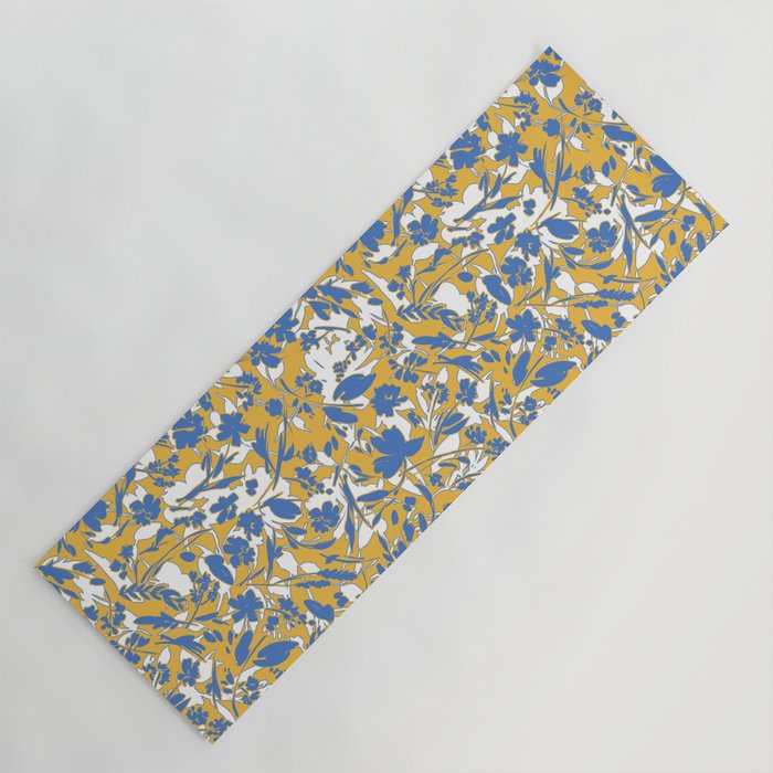 Simplistic silhouette flowers YB Yoga Mat Gallery Image 1