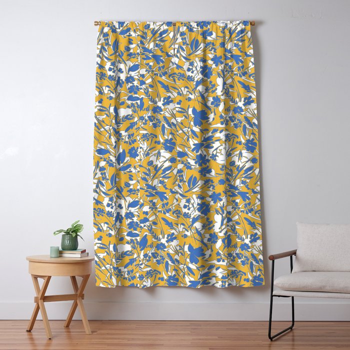 Simplistic silhouette flowers YB Window Curtain Gallery Image 5