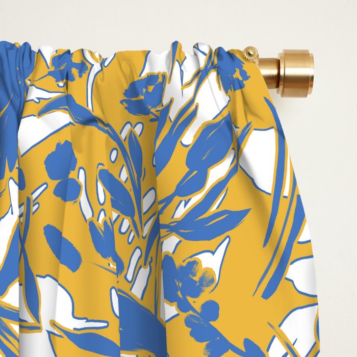Simplistic silhouette flowers YB Window Curtain Gallery Image 2
