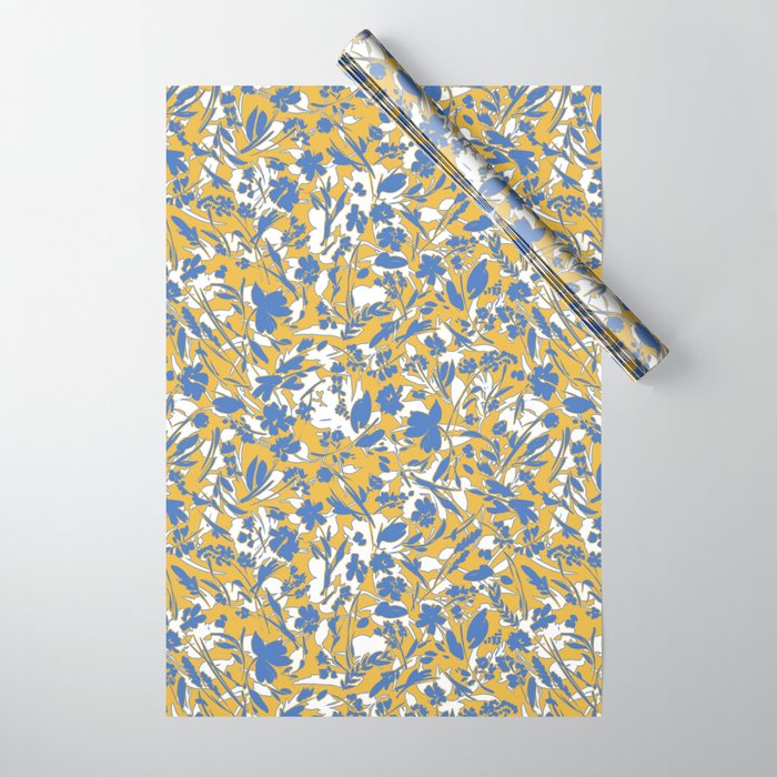 Simplistic silhouette flowers YB Wrapping Paper Gallery Image 1
