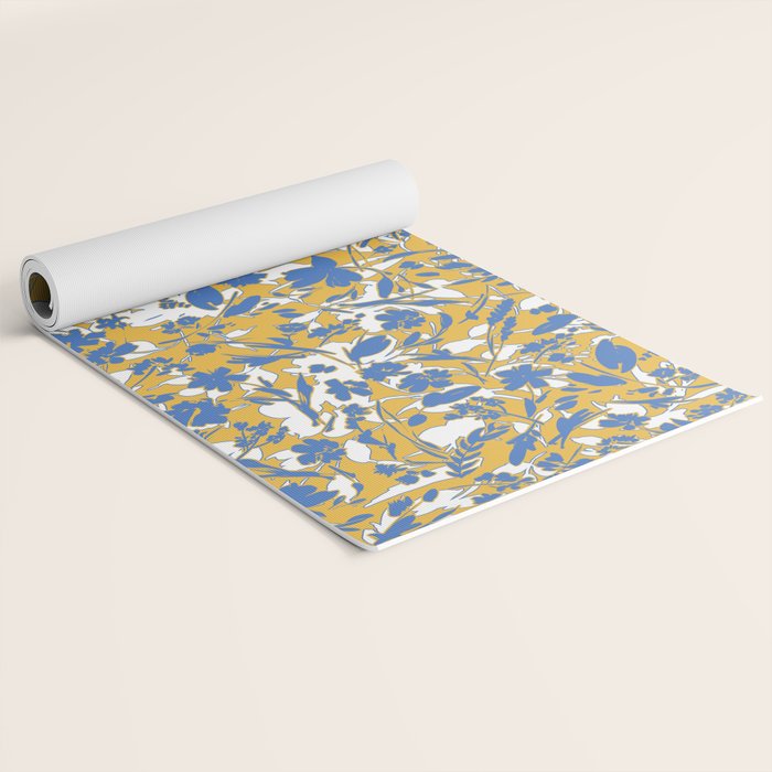 Simplistic silhouette flowers YB Yoga Mat Gallery Image 2