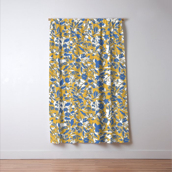 Simplistic silhouette flowers YB Window Curtain Gallery Image 3