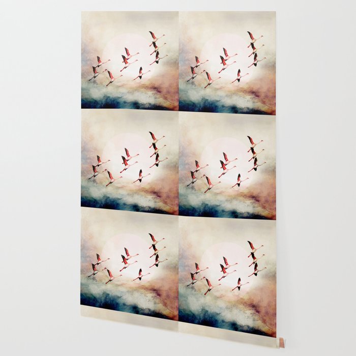 Flock of Flamingos Wallpaper Gallery Image 2
