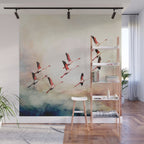 Flock of Flamingos Wall Mural Gallery Image 1