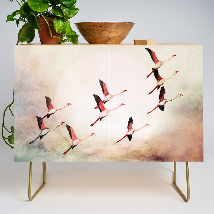 Flock of Flamingos Credenza Gallery Image 1