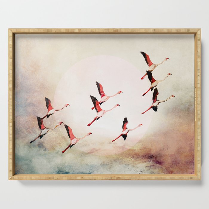 Flock of Flamingos Serving Tray Gallery Image 1