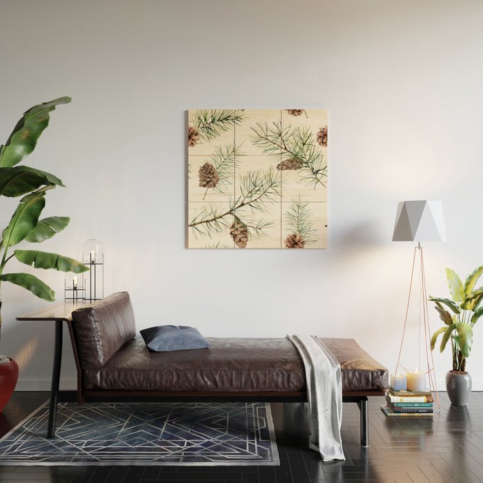 Festive Pinecones Wood Wall Art Gallery Image 2