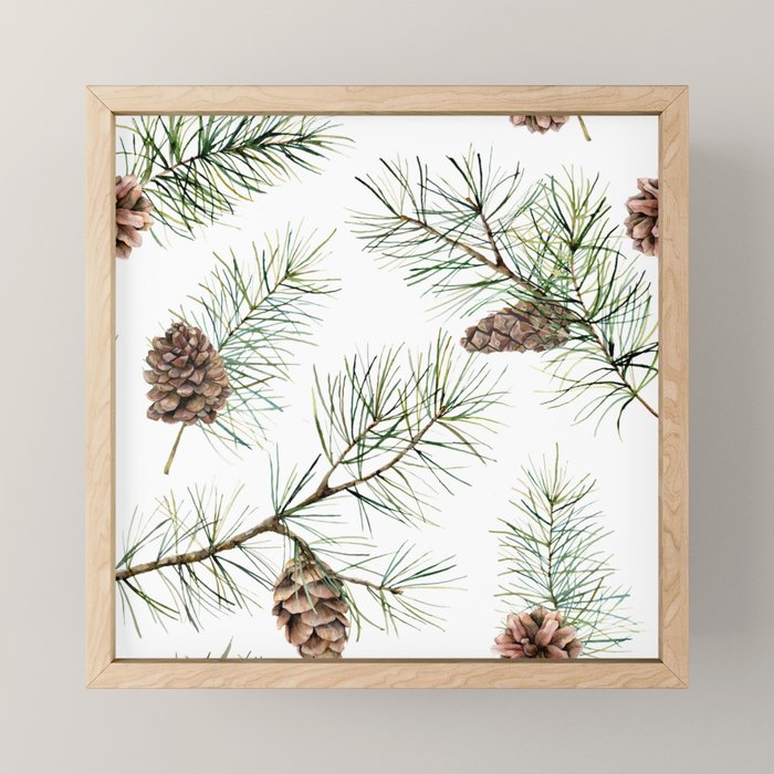 Festive Pinecones Mini Art Print Gallery Image 1