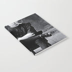 Smoking Boy with Chicken black and white photograph - photography - photographs Notebook Gallery Image 2