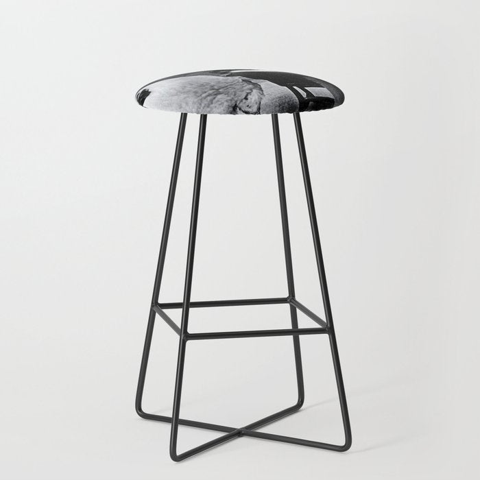 Smoking Boy with Chicken black and white photograph - photography - photographs Stool Gallery Image 1