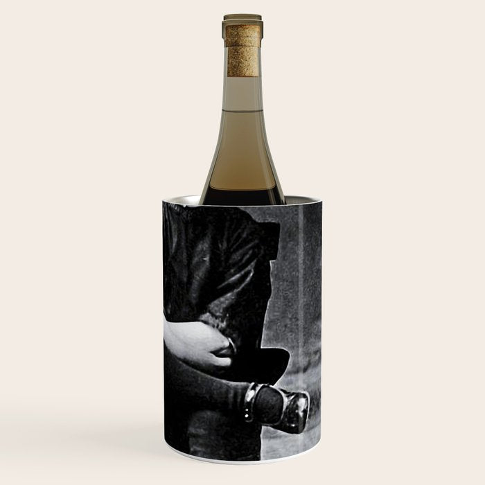 Smoking Boy with Chicken black and white photograph - photography - photographs Wine Chiller Gallery Image 3