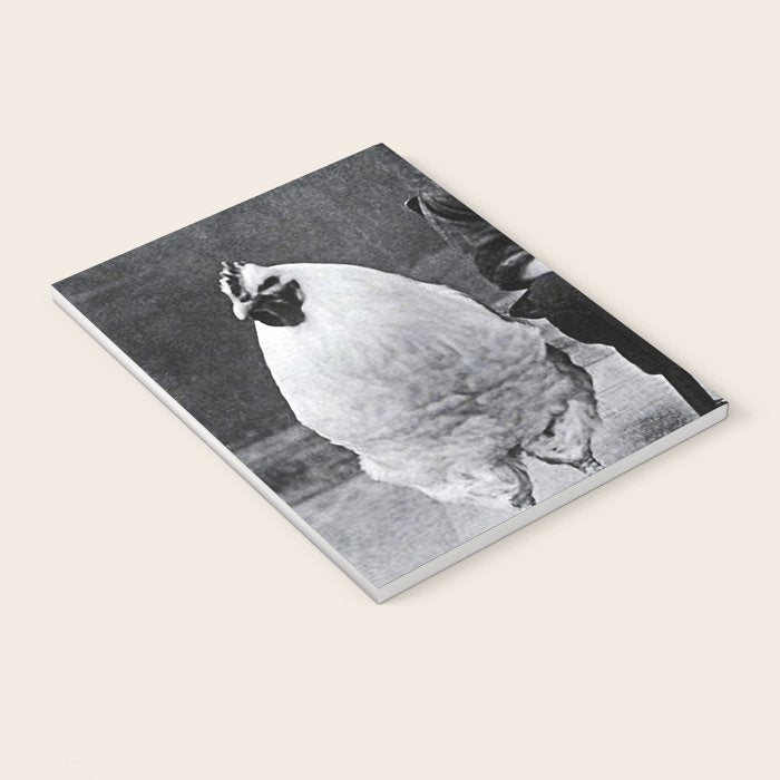 Smoking Boy with Chicken black and white photograph - photography - photographs Notebook Gallery Image 3