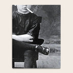 Smoking Boy with Chicken black and white photograph - photography - photographs Notebook Gallery Image 4