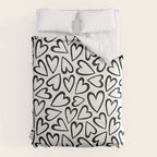 Black and white love heart cartoon pattern Comforter Gallery Image 6