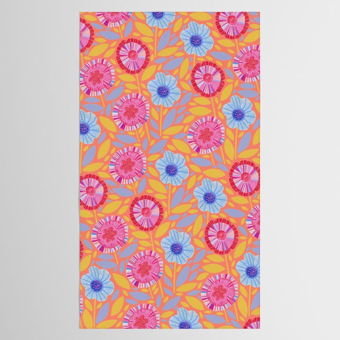 Folk Floral Blossoms in Sweet Peach Tablecloth Gallery Image 2